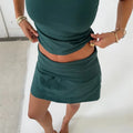 Glorol - Fold Over Micro Low Rise Bodycon Skirt