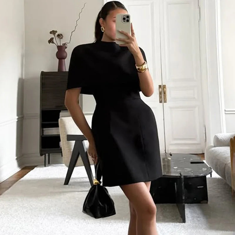 Glorol - Elegant Round Backless Sleeveless Mini Dress
