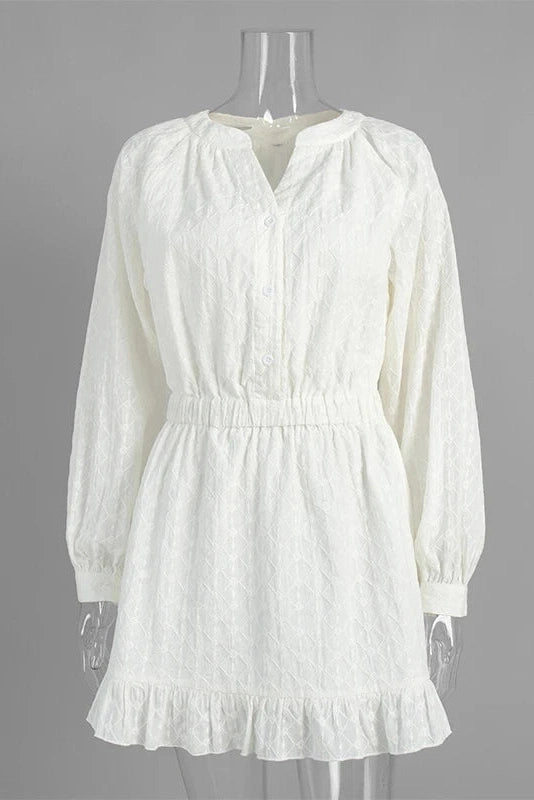 Glorol - Elegant A-Line Sleeves Fit Waist Mini Dress