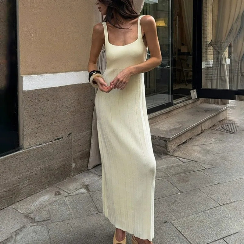 Glorol - Elegant Patchwork Backless Maxi Dress