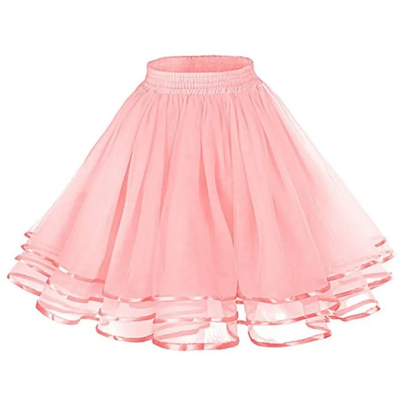 Glorol - Elastic Wide Waist Multi-Layer Skirt