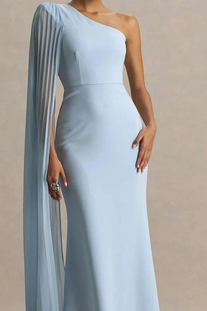 Glorol - Elegant High Waist Sleeveless Slash Collar Slim Maxi Dress