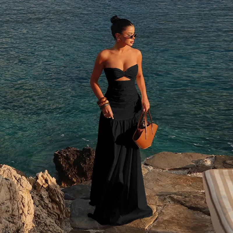 Strapless Sleeveless Bodycon Maxi Dress