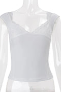 Glorol - Slim V-Neck Sleeveless Top