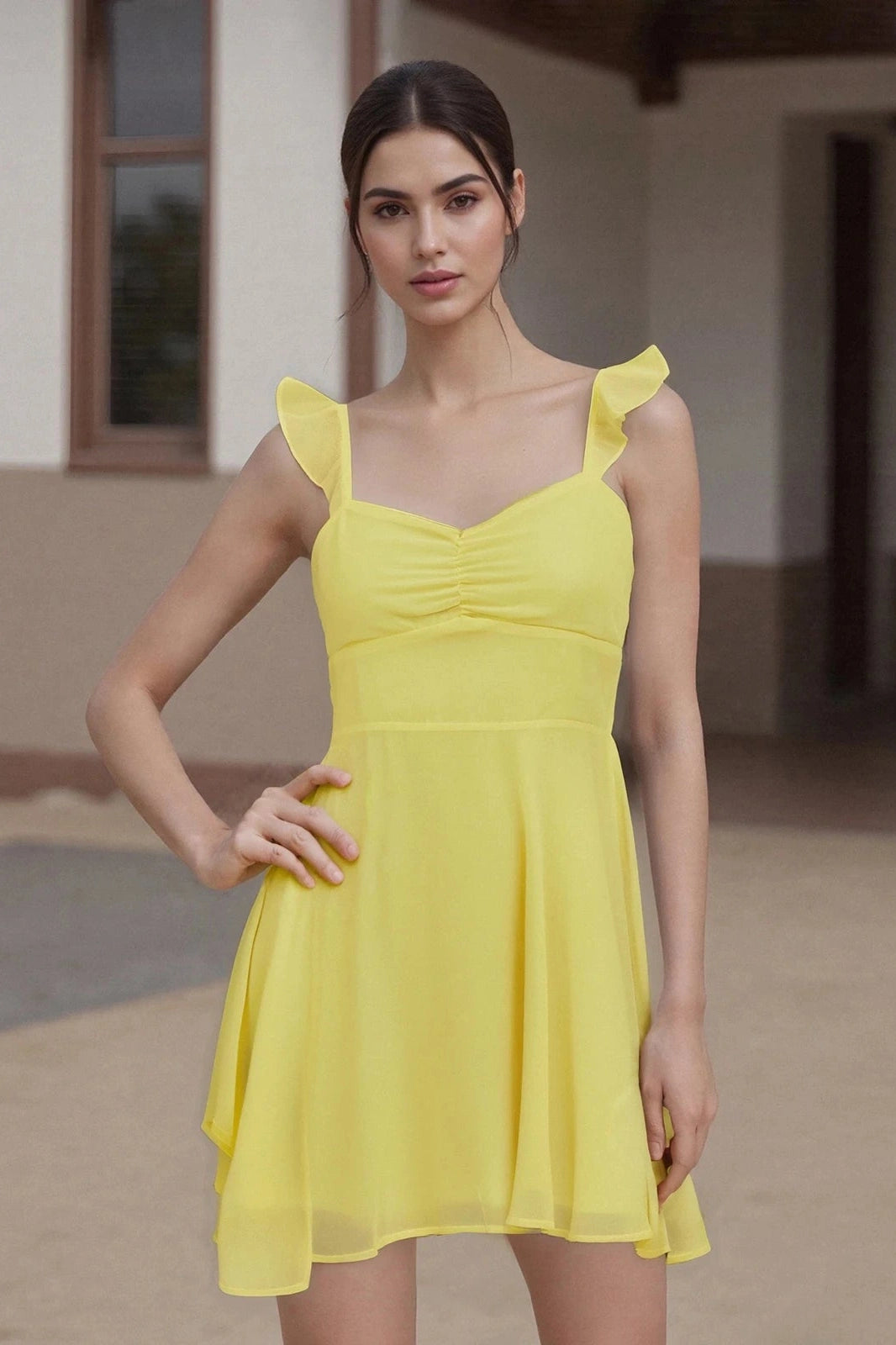 Glorol - Elegant Sleeveless High Waist Mini Dress