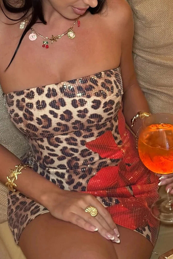 Glorol - Off-Shoulder Strapless Sleeveless Backless Mini Dress