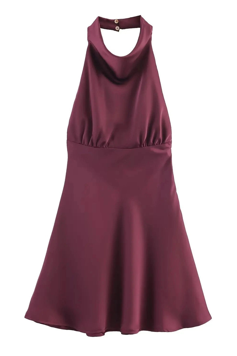 Glorol - Backless Patchwork High Waist Mini Dress