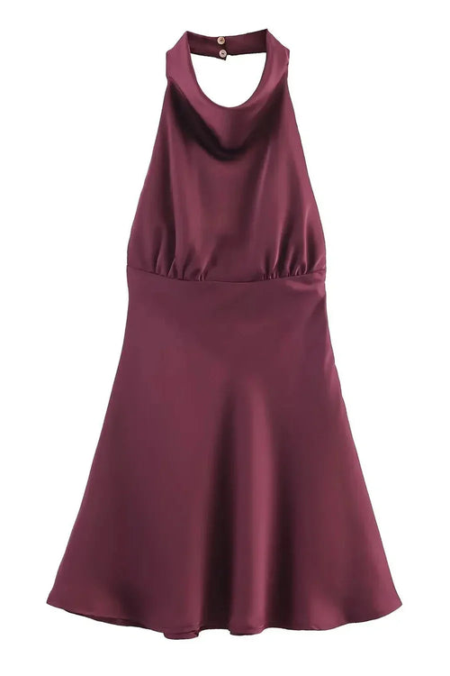 Backless Patchwork High Waist Mini Dress