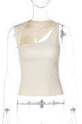 Glorol - Sleeveless Slim Irregular Top
