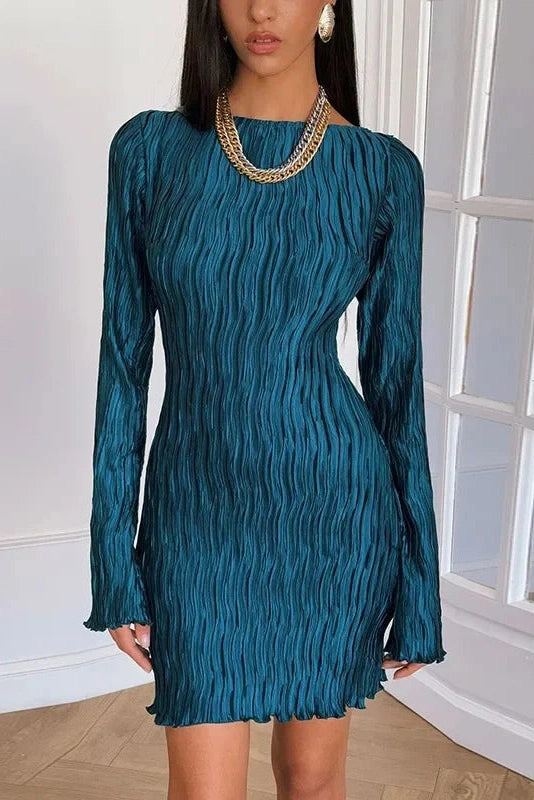 Glorol - Elegant Long Sleeve Mini Dress