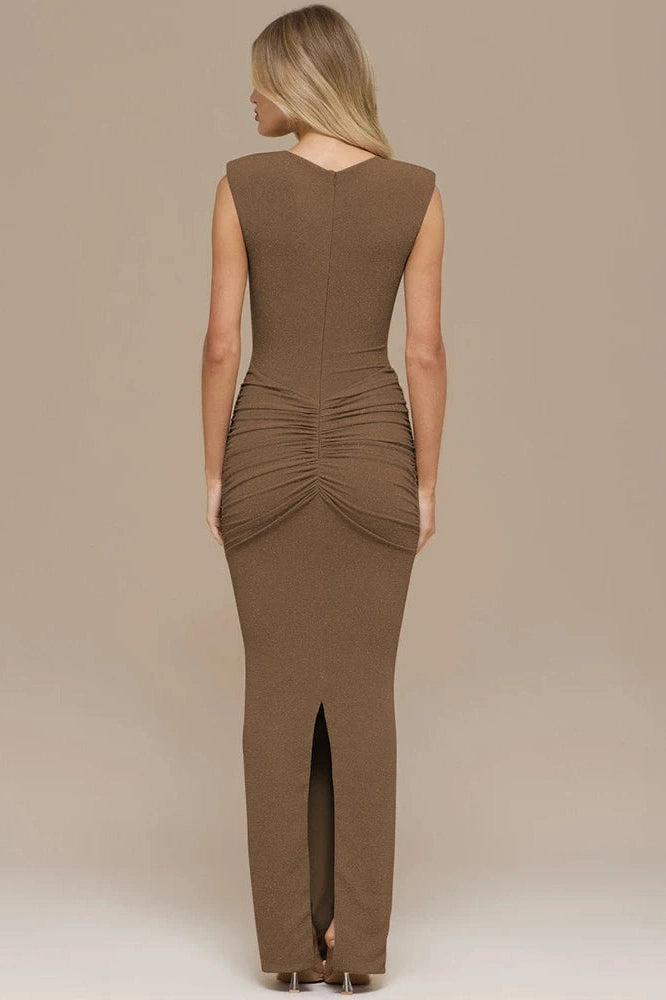 Glorol - Sleeveless O Neck High Waist Bodycon Maxi Dress