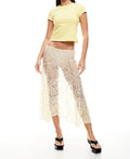 Glorol - Low Waist See-Through Lace Skirt