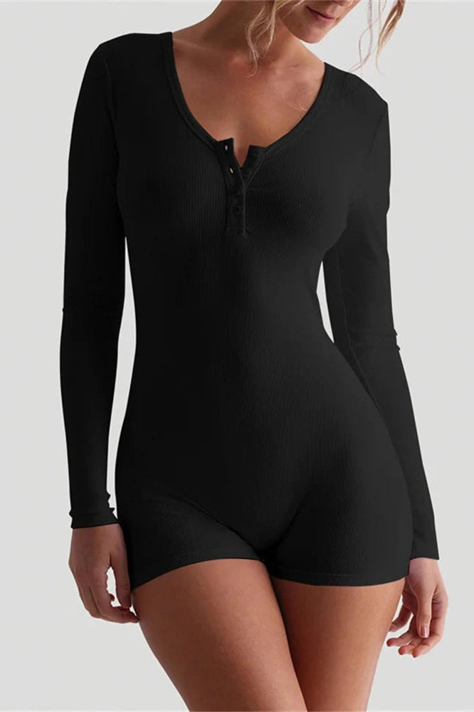 Glorol - Long Sleeve High Waist Jumpsuit