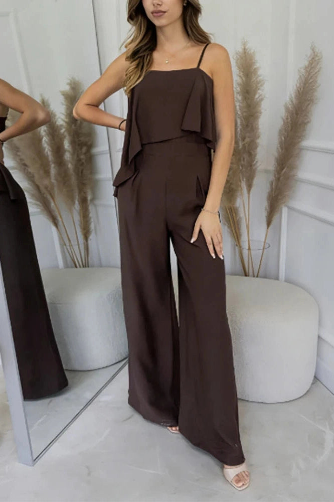 Glorol - Elegant Sleeveless Wide Leg Jumpsuit