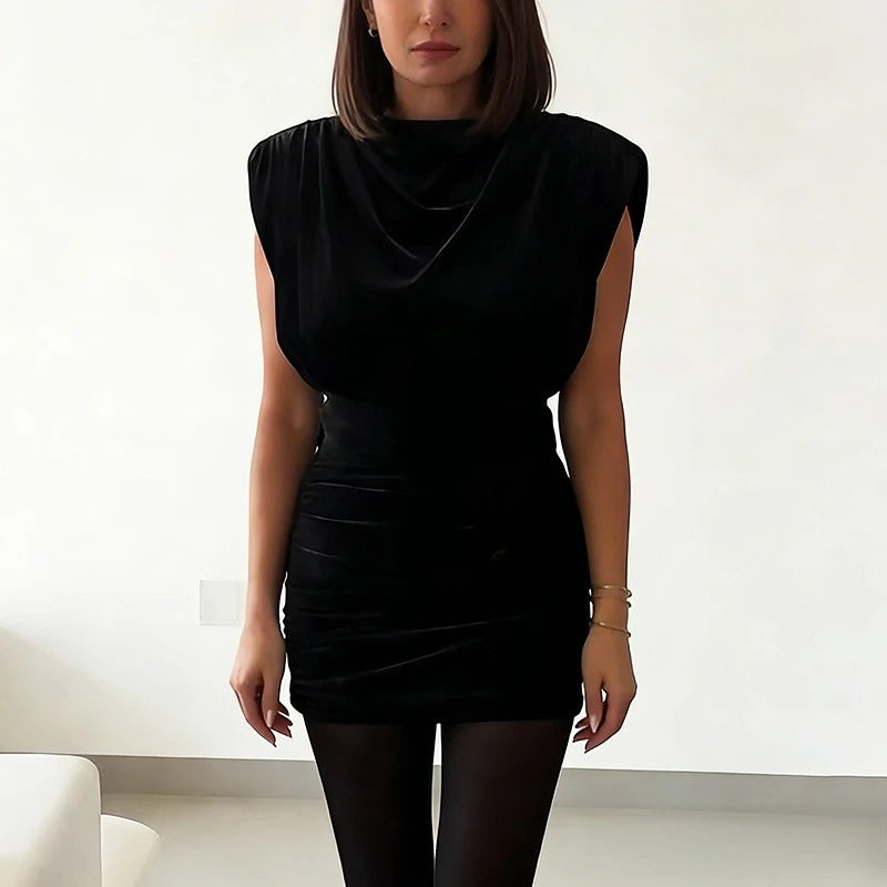 Glorol - Elegant Patchwork Sleeveless Mini Dress