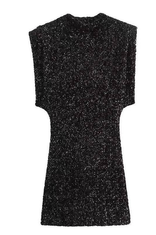 Elegant Hollow Out Sleeveless Slim High Waist Mini Dress