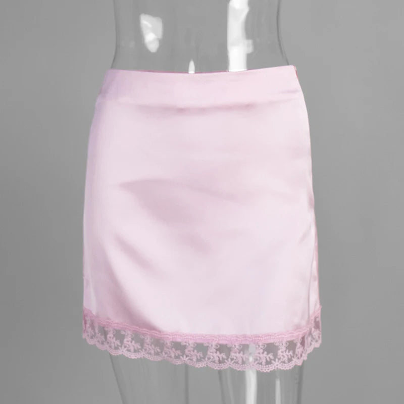 Glorol - High Waist Loose Lace Skirt