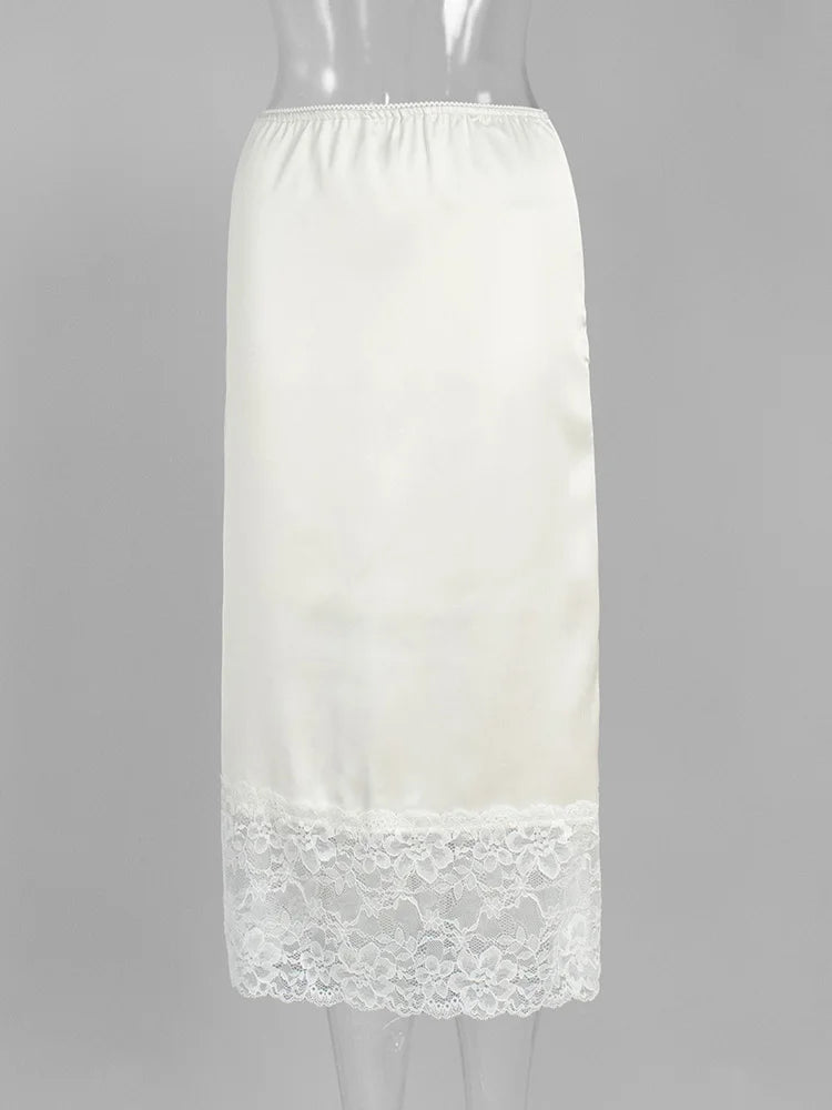 Glorol - Elegant High Waist Patchwork Lace Skirt