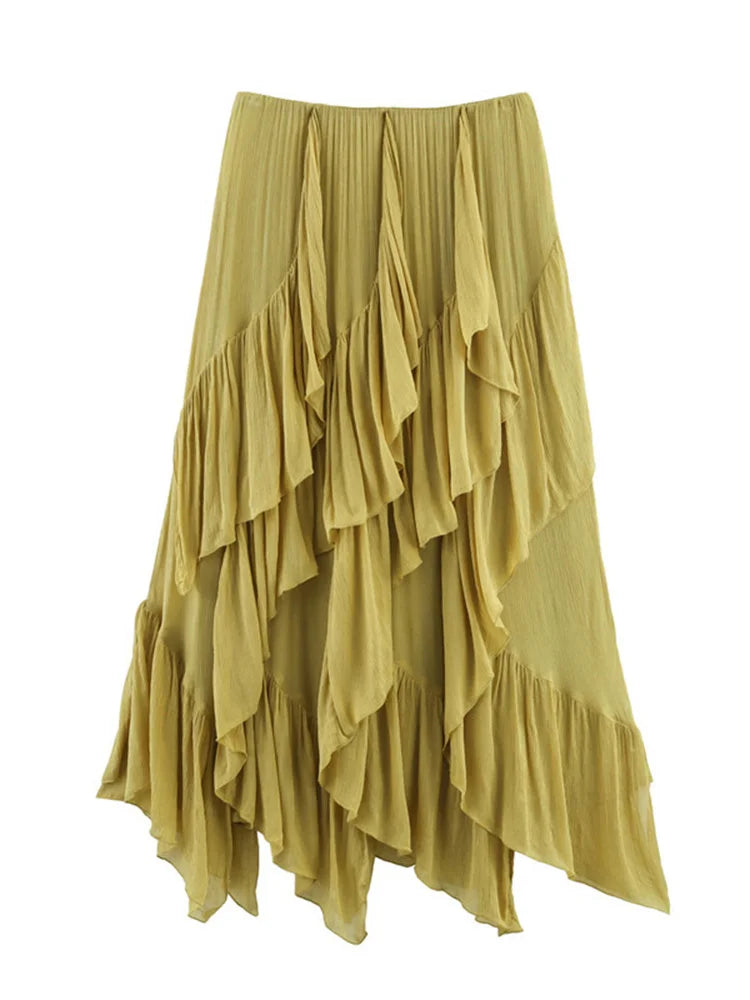 Glorol - High Waist Patchwork Skirt