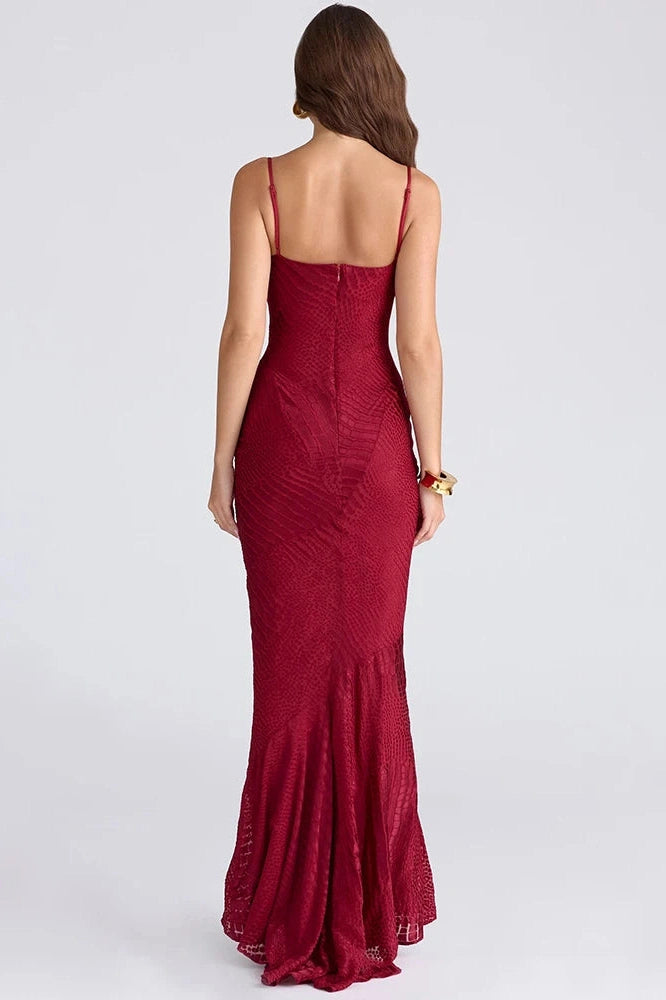 Glorol - Spaghetti Strap Backless Zipper Sleeveless Maxi Dress