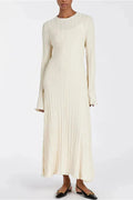 Lace-Up High Waist Long Sleeve Maxi Dress
