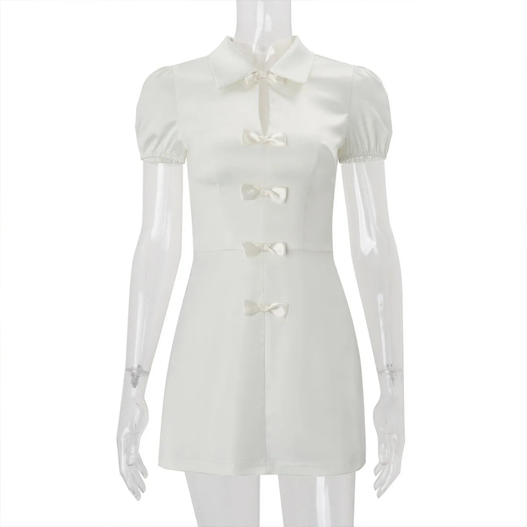 Glorol - Short Sleeve Slim High Waist Mini Dress