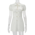 Glorol - Short Sleeve Slim High Waist Mini Dress