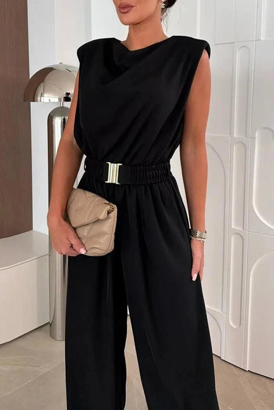 Glorol - Elegant Sleeveless Wide Leg Jumpsuit