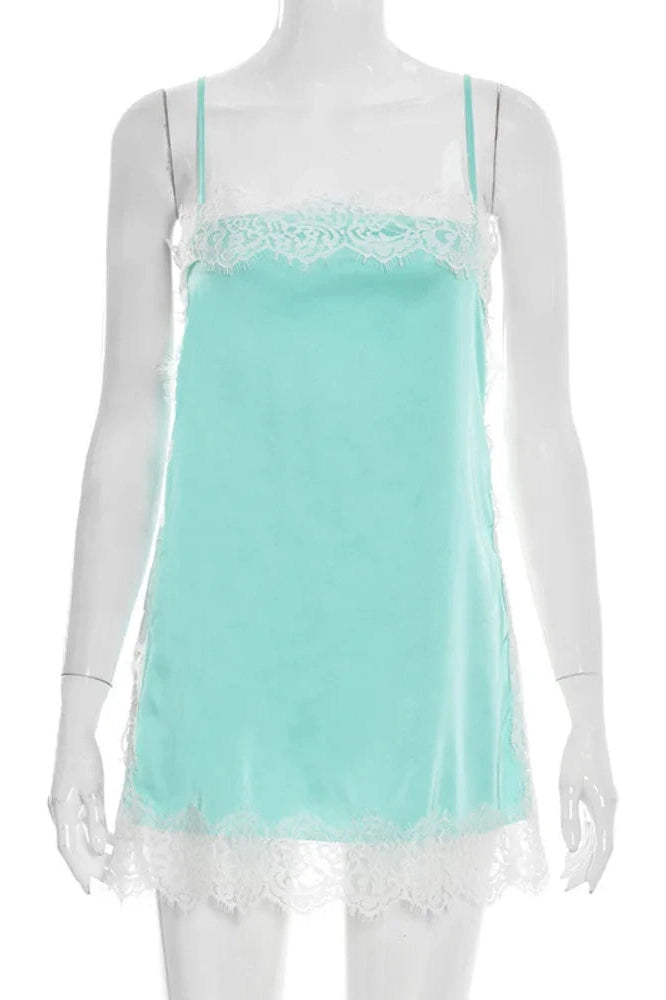 Glorol - Lace Backless Spaghetti Strap Sleeveless Top