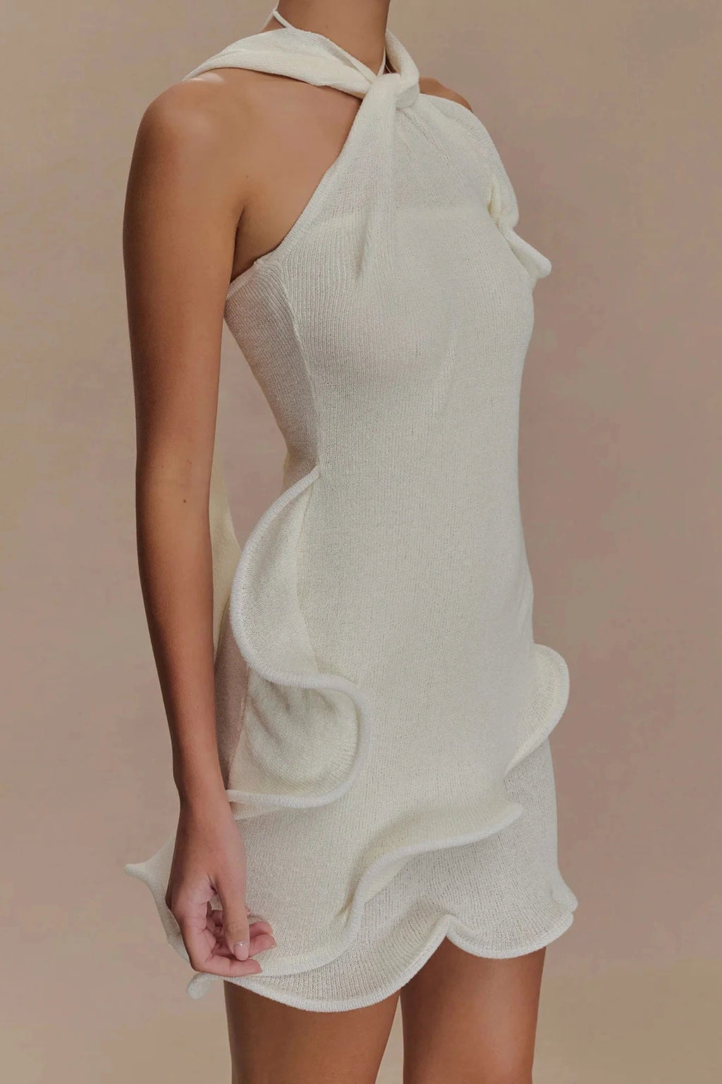 Glorol - Elegant Knitted Sleeveless Mini Dress