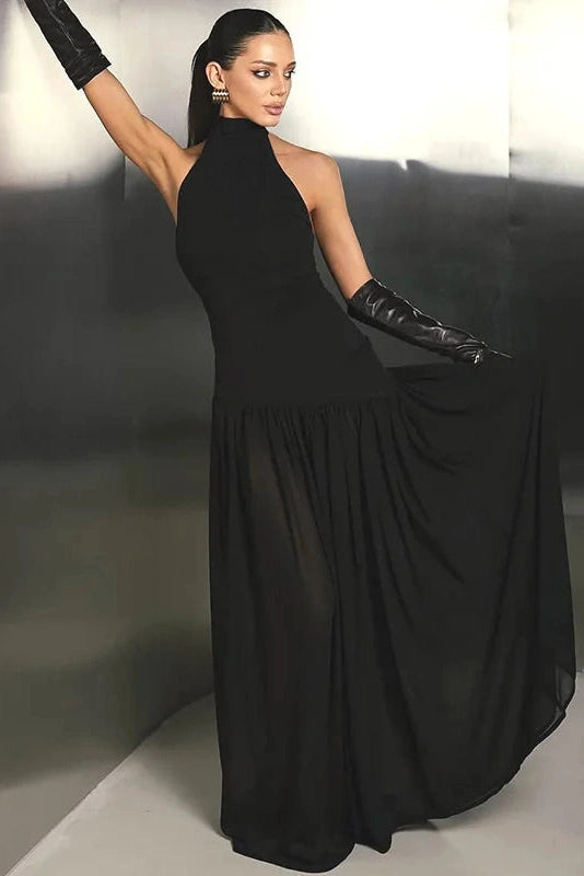 Glorol - Elegant Slim Sleeveless High Waist Maxi Dress