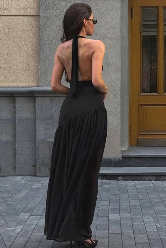 Glorol - Elegant Slim Sleeveless High Waist Maxi Dress