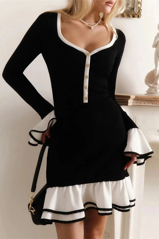 Glorol - Elegant Backless Slim High Waist Mini Dress