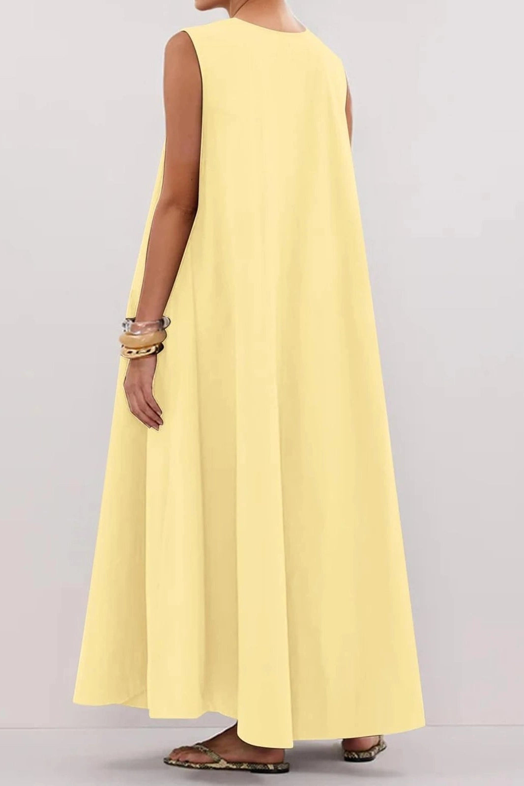 Glorol - Elegant Sleeveless Loose Maxi Dress