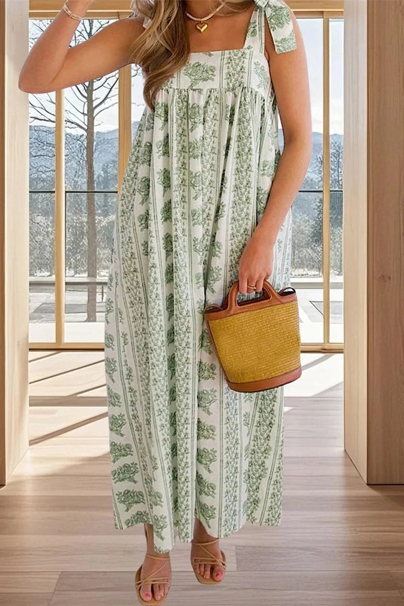 Glorol - Sleeveless Shoulder Strap Loose Maxi Dress