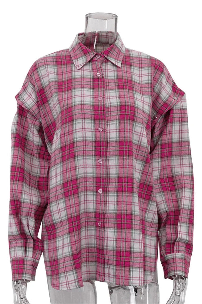 Glorol - Printed Patchwork Loose Long Sleeve Top