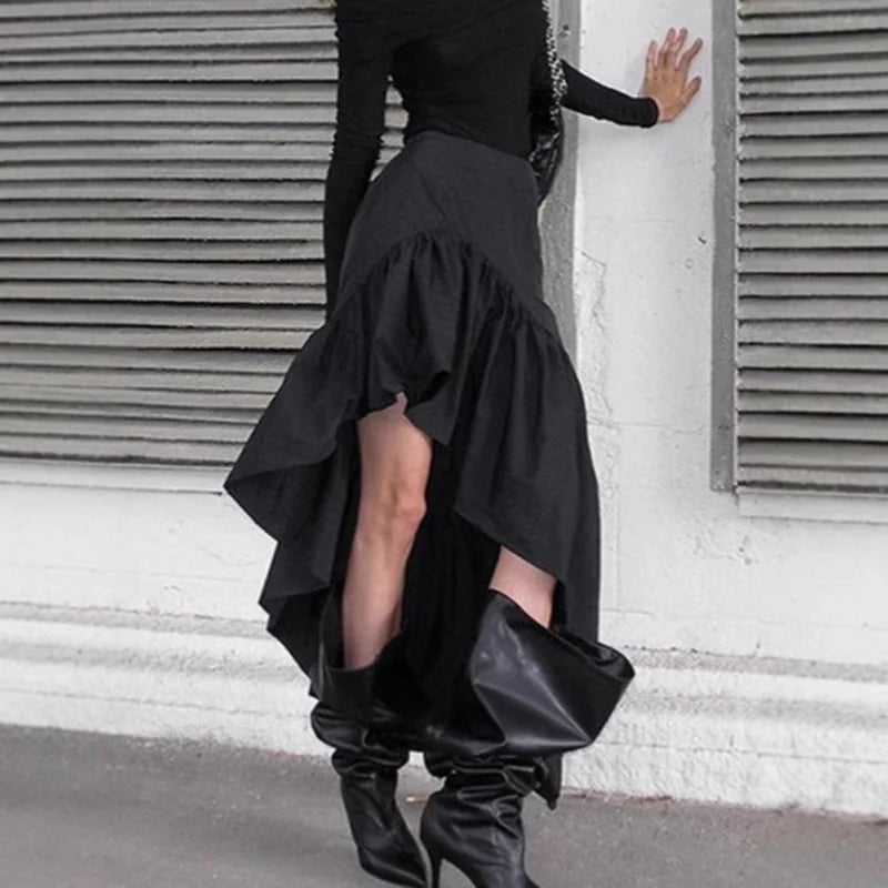 Glorol - High Waist A-line Splice Skirt