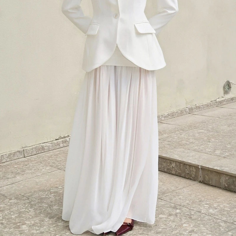 Glorol - Paneled High-Waisted Flowy Skirt