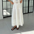 Glorol - High Waist Pleated Loose Lace Skirt