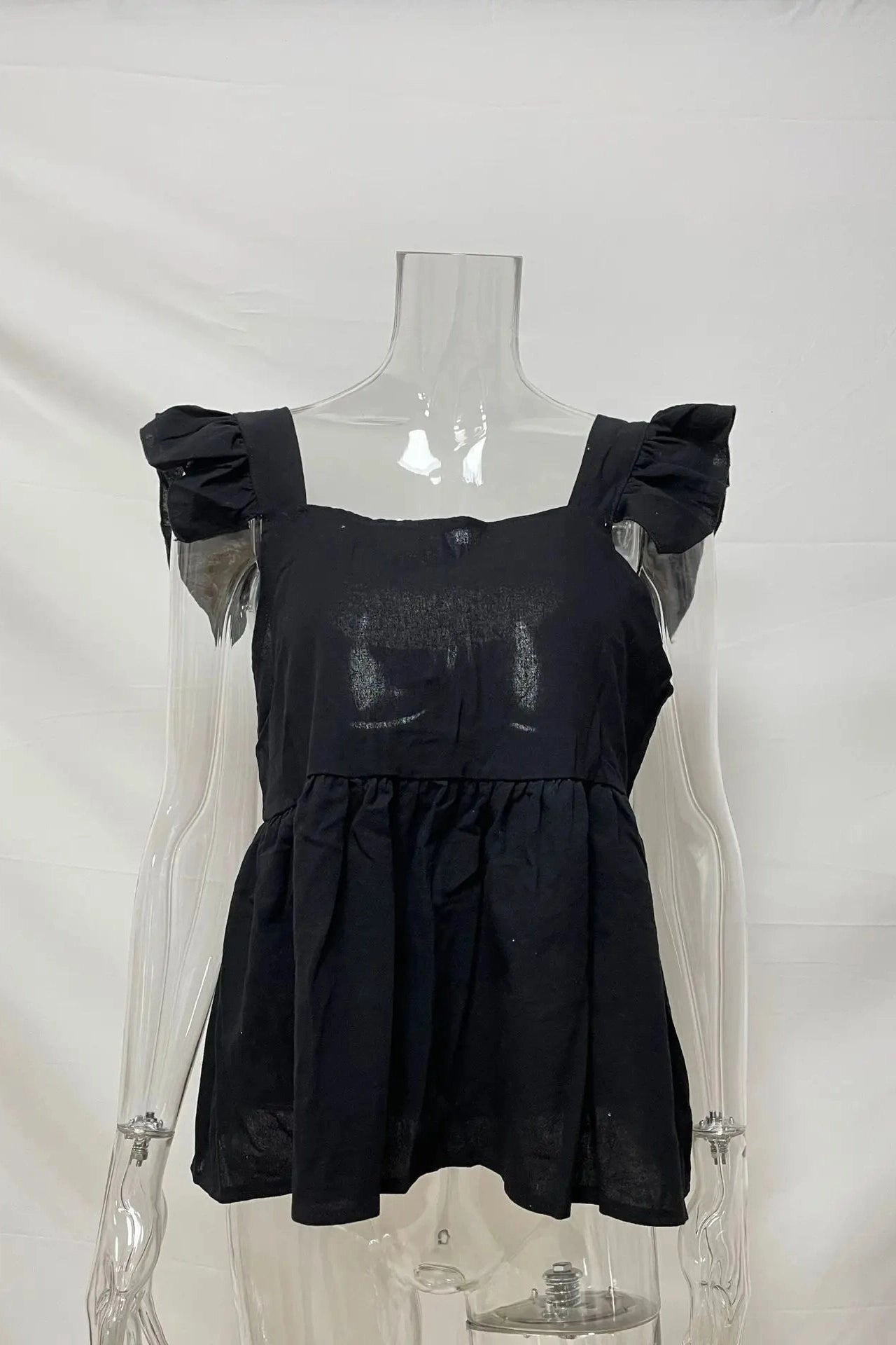 Glorol - Slim Square Neck Loose Sleeveless Top