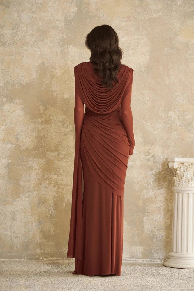Glorol - Elegant Long Sleeve Slim Maxi Dress