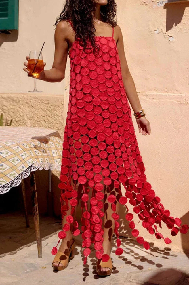 Glorol - Hollow Out Backless Sleeveless Maxi Dress