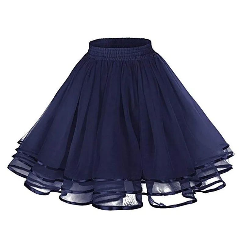 Glorol - Elastic Wide Waist Multi-Layer Skirt