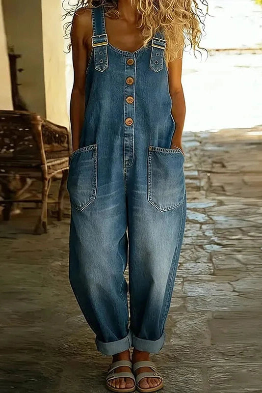 Glorol - High Waist Sleeveless Hollow Out Wide Leg Jumpsuit