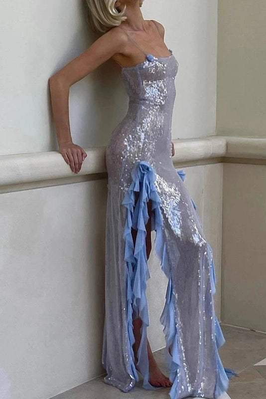 Glorol - Elegant Split Sleeveless Maxi Dress