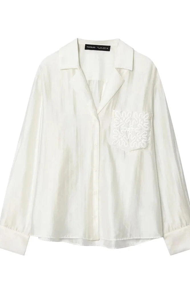 Glorol - Patchwork Long Sleeve V-Neck Top