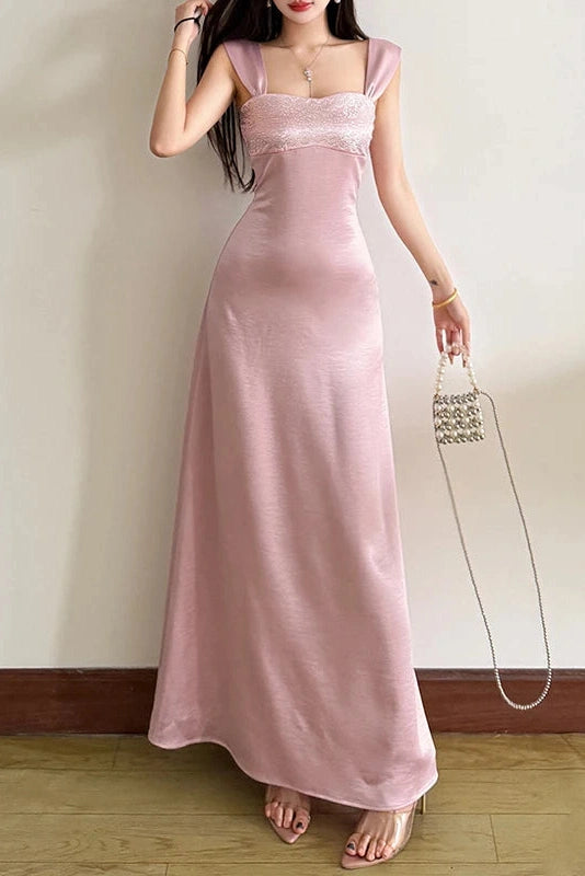 Glorol - Elegant Sleeveless Slim High Waist Maxi Dress