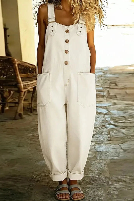 Glorol - High Waist Sleeveless Hollow Out Wide Leg Jumpsuit