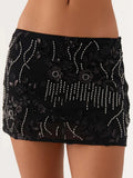 Glorol - Low Waist Sparkle Elegant Skirt