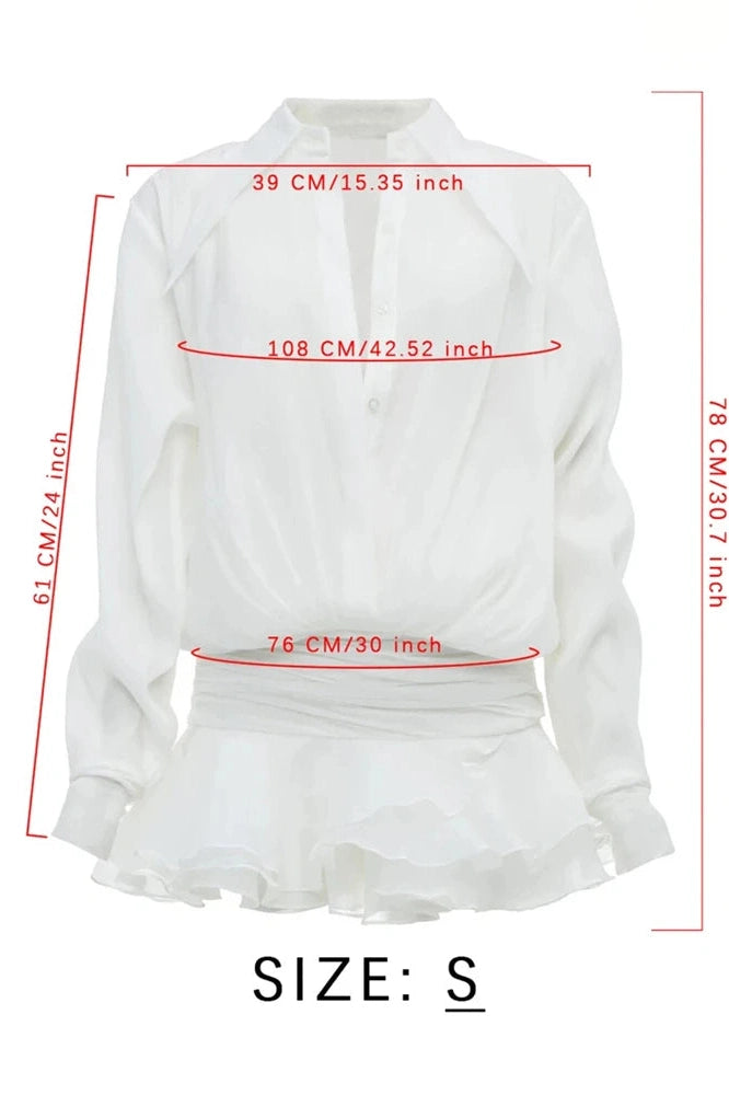 Glorol - Patchwork See-Through Long Sleeve Mini Dress